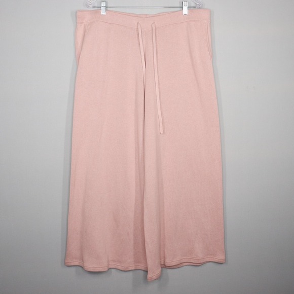 Haven Well Within Pant Women 2XL Pink Cotton Cashmere Wide Leg Knit Drawstring - Picture 1 of 9